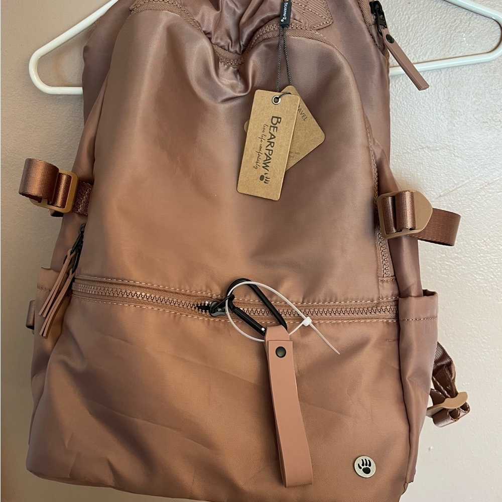 Bearpaw Nylon medium brown backpack .(almost rose )  NWT